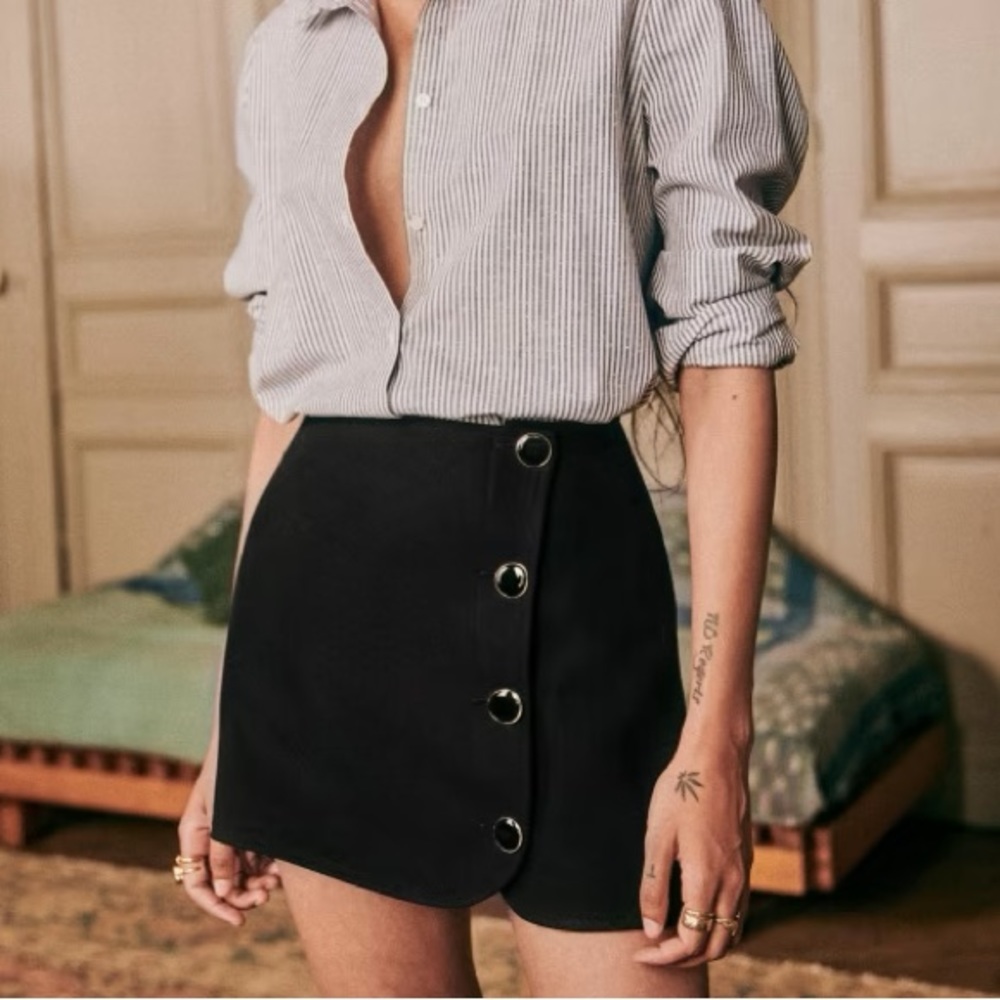Sezane Leslie Mini Skirt in Black